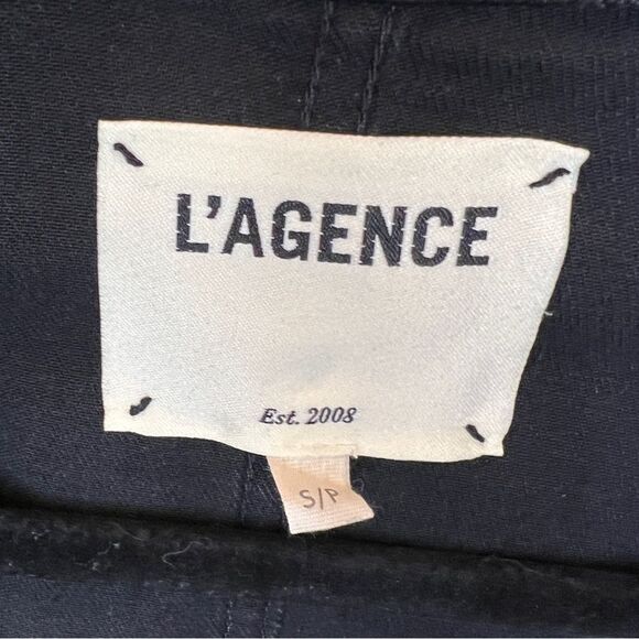 L’Agence Washed Black Admiral Crop Double Breasted Jacket Classic Lapel SMALL - Picture 8 of 14